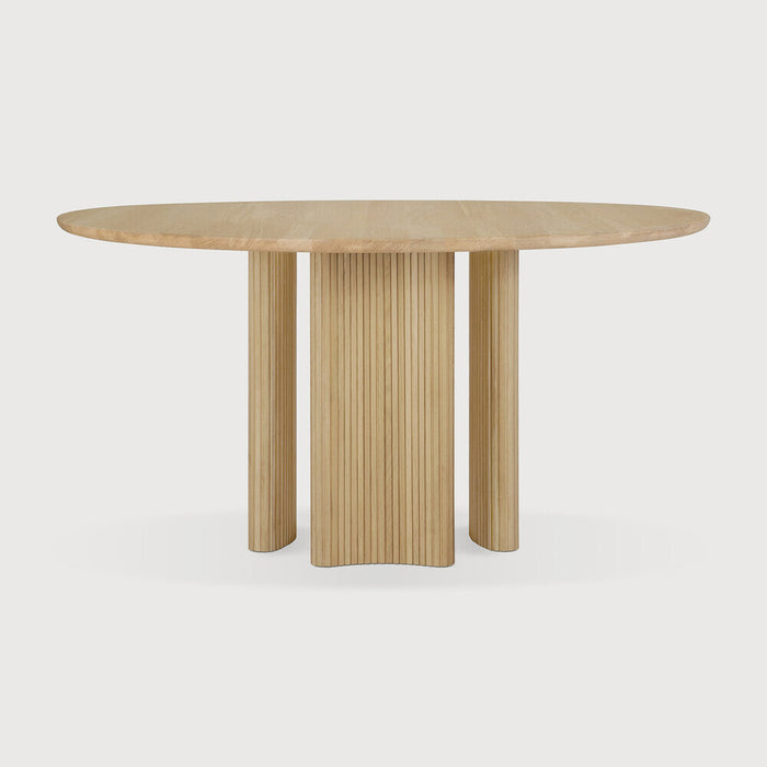 Ethnicraft Ronde Eettafel Roller Max Geolied Eikenhout, 150cm - Naturel