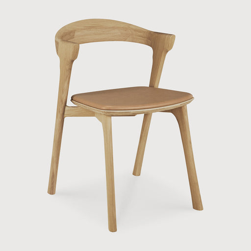 Ethnicraft Eetkamerstoel Bok Gevernist Eikenhout en Leder - Naturel - ThatLyfeStyle