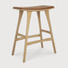 Ethnicraft Barkruk Osso Hout en Leder (zithoogte 67cm)