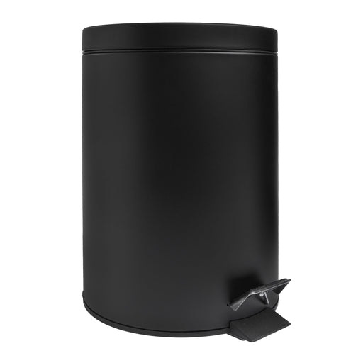 QUVIO Prullenbak 5 L - Rond - Metaal - Zwart