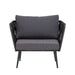 Bloomingville Outdoor Fauteuil Pavone Metaal en touw - Zwart
