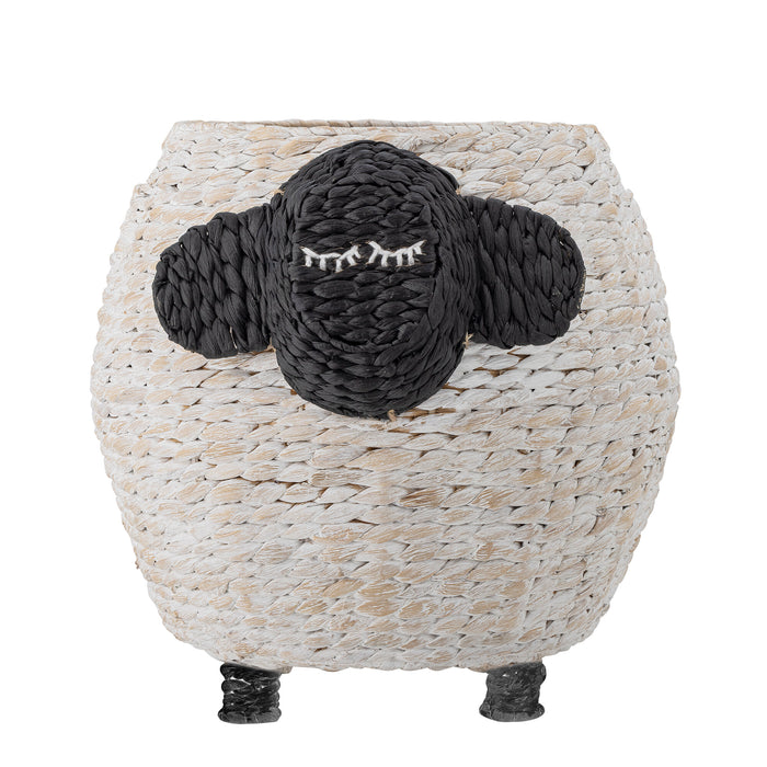 Bloomingville MINI Mand Dolly Schaap, 44cm hoog - Wit