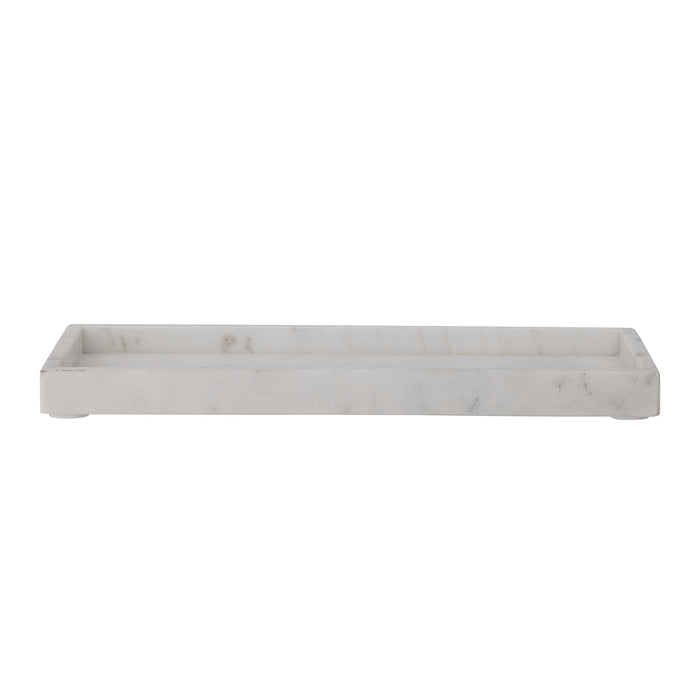Bloomingville Dienblad Majsa Marmer, 18 x 38cm - Wit