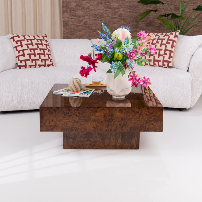Dutchbone Vierkante Salontafel Quinn 90 x 90cm - Walnoot - ThatLyfeStyle