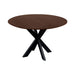 QUVIO Eettafel Sofia - Rond - Ø 120 cm - Stalen kruispoot - FSC® gecertificeerd mangohout - Bruin