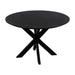 QUVIO Eettafel Sofia - Rond - Ø 130 cm - Stalen kruispoot - FSC® gecertificeerd mangohout - Zwart