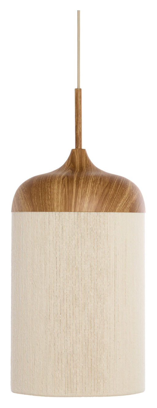 Light & Living Hanglamp Dania Houtlook en touw, 22cm - Bruin - Japandi