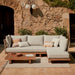 Kave Home Loungeset Raco Acaciahout, Met hoekbank en salontafel - Beige
