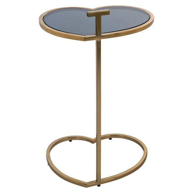 Richmond Bijzettafel 'Love' 41 x 34cm Brushed Gold - ThatLyfeStyle