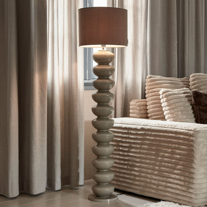 Rivièra Maison Vloerlamp Beaugrand Glas, 130cm hoog - Beige (excl. kap)