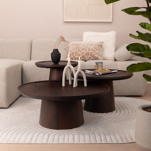 Eleonora Salontafel Ron Set van 3 stuks - Bruin - Rond - ThatLyfeStyle