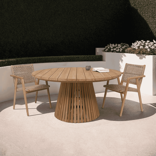 Livingfurn Ronde Tuintafel Cindo Teakhout, 120cm - Bruin