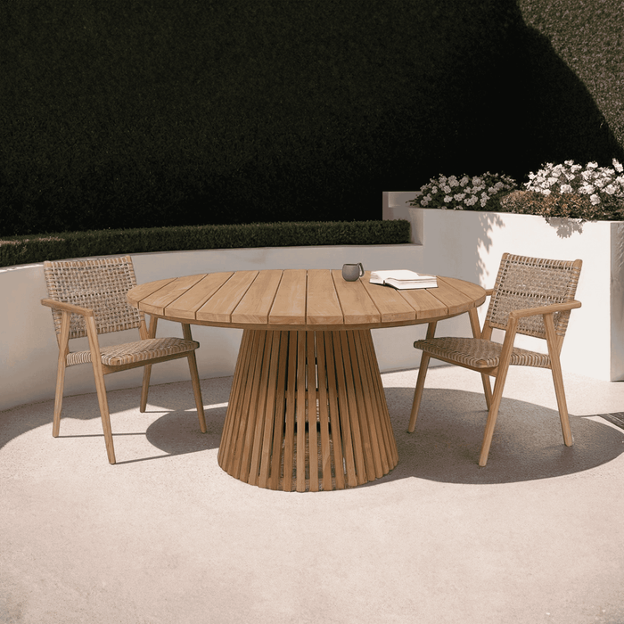 Livingfurn Ronde Tuintafel Cindo Teakhout, 120cm - Bruin