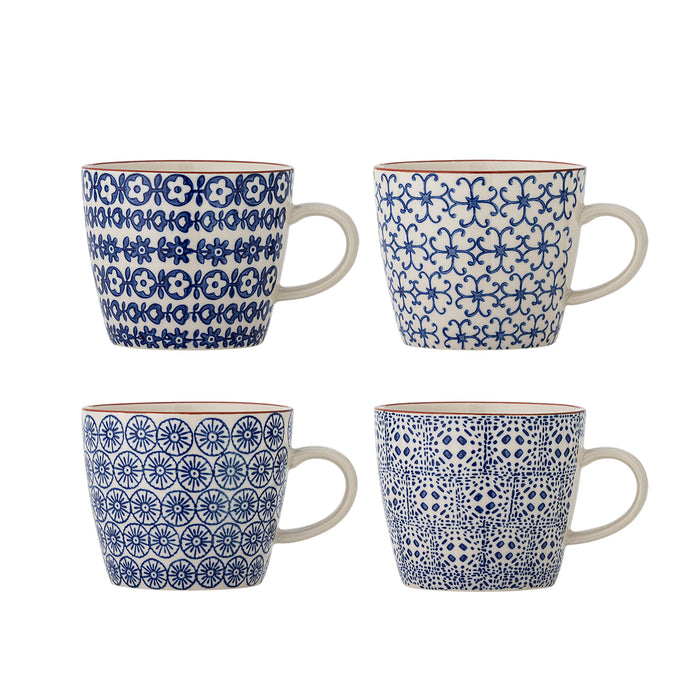 Bloomingville Mok Karine Set van 4 stuks - Blauw