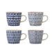 Bloomingville Mok Karine Set van 4 stuks - Blauw