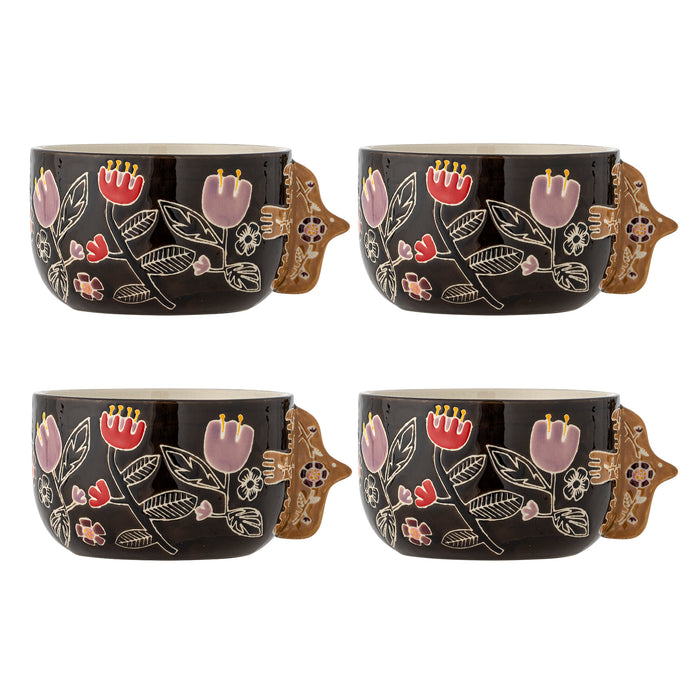 Bloomingville Schaal Vivielle Set van 4 stuks - Zwart