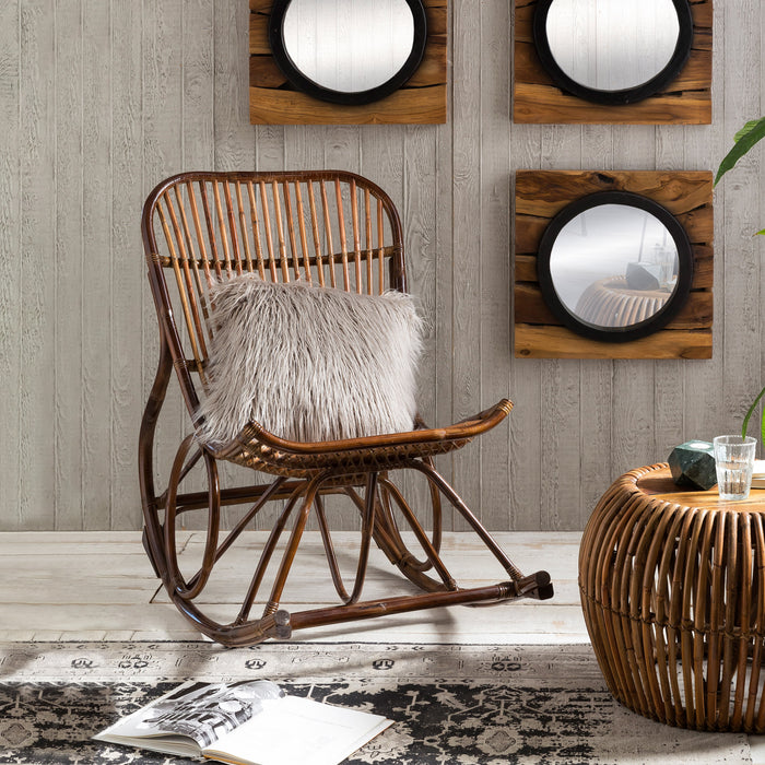 Artistiq Schommelstoel Rattan - Bruin - ThatLyfeStyle