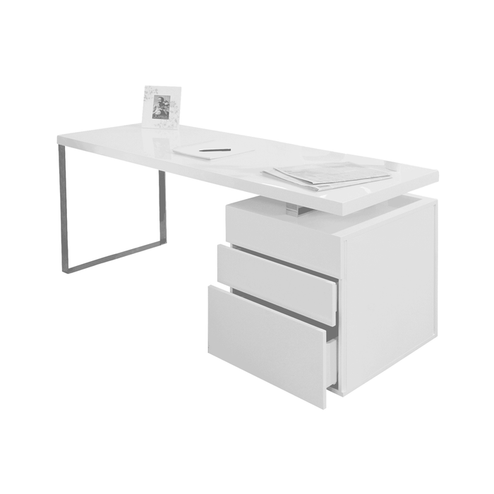 Artistiq Bureau Pamela 180 x 85cm, met 3 laden - Wit