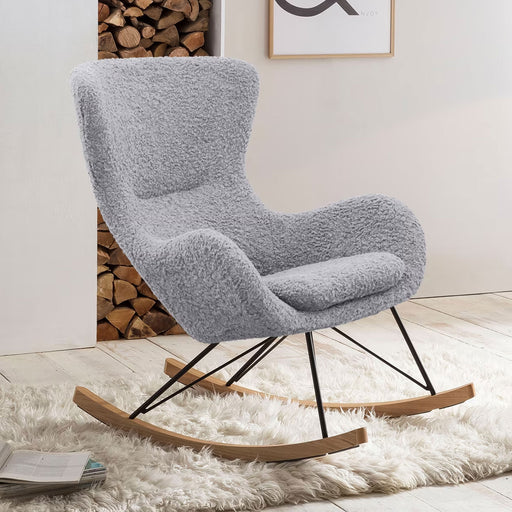 Artistiq Schommelstoel Chanequa Teddy - Lichtgrijs - ThatLyfeStyle