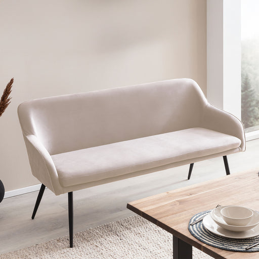 Artistiq Eetkamerbank Tynise Velvet - Crème - ThatLyfeStyle