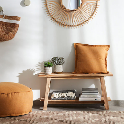 Kave Home Bankje Safara Teakhout, 100cm - Naturel - ThatLyfeStyle