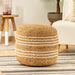 Kave Home Poef Saht 45cm - Naturel/Wit - Rond