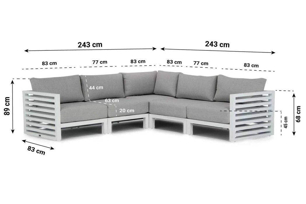Santika Jaya hoek loungeset 5-delig - 8506