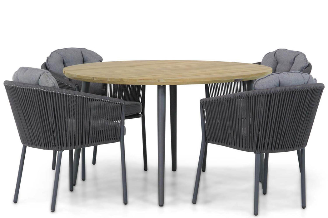 Santika Novita/Montana 130 cm rond dining tuinset 5-delig