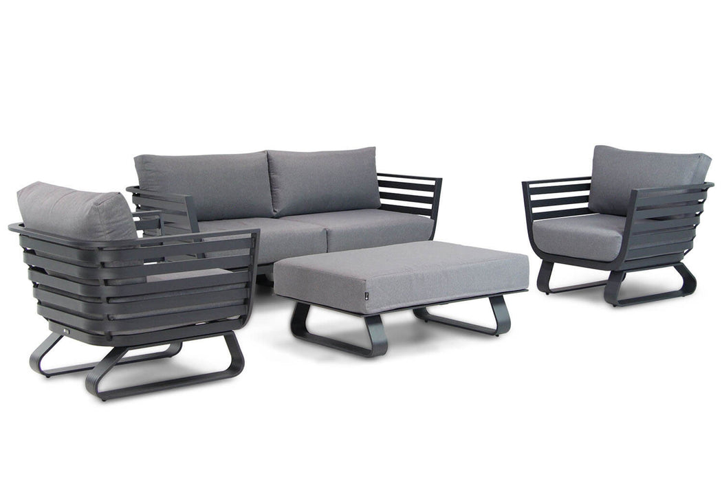 Santika Sovita stoel-bank loungeset 5-delig antraciet - 13917