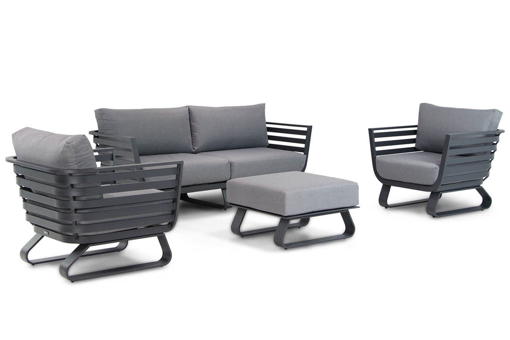 Santika Sovita stoel-bank loungeset 5-delig antraciet - 13916