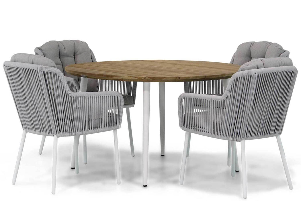 Santika Tendenza/Montana 130 cm rond dining tuinset 5-delig - 17585