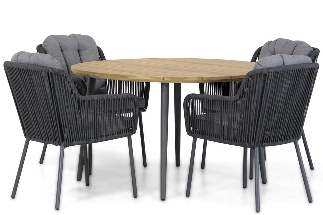Santika Tendenza/Montana 130 cm rond dining tuinset 5-delig - 17589
