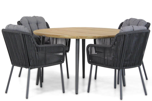 Santika Tendenza/Montana 130 cm rond dining tuinset 5-delig - 17589