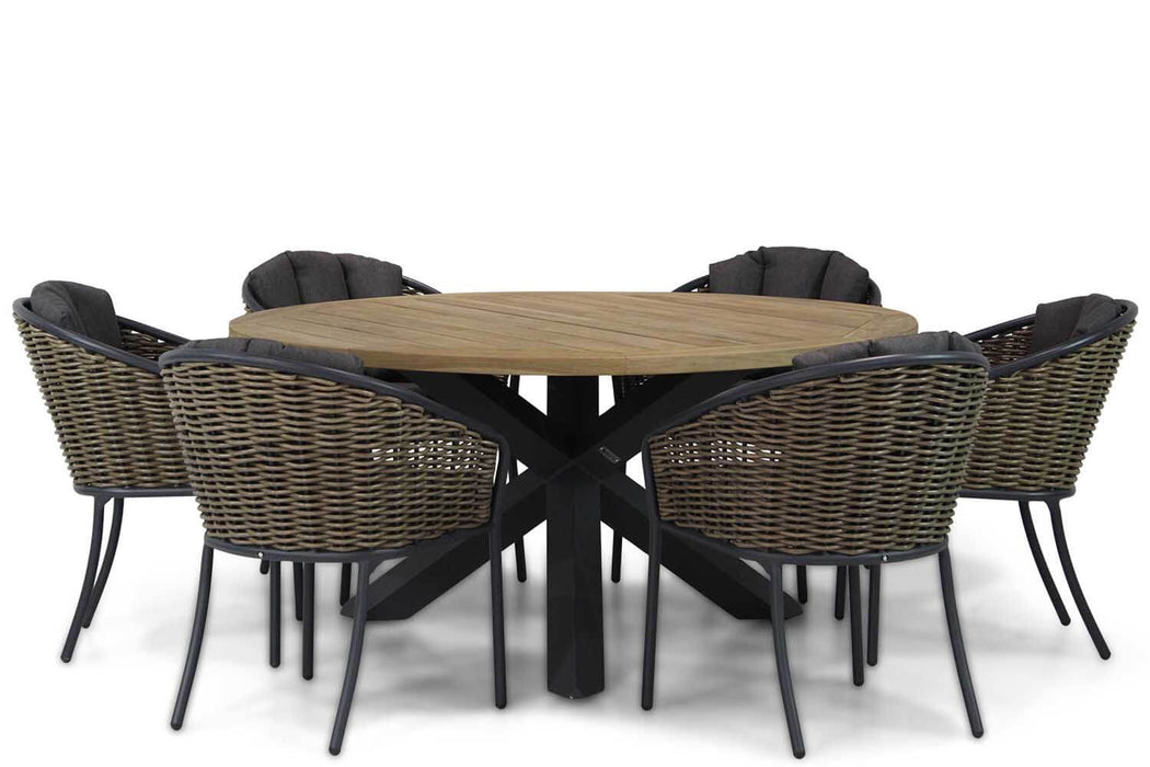 Santika Tika/Rockville 160 cm dining tuinset 7-delig