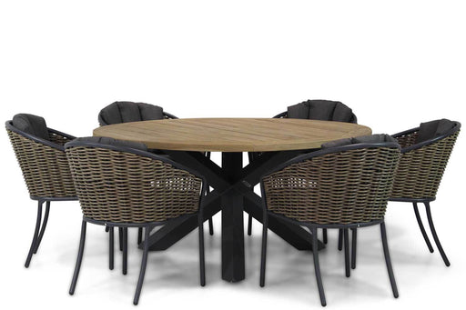 Santika Tika/Rockville 160 cm dining tuinset 7-delig