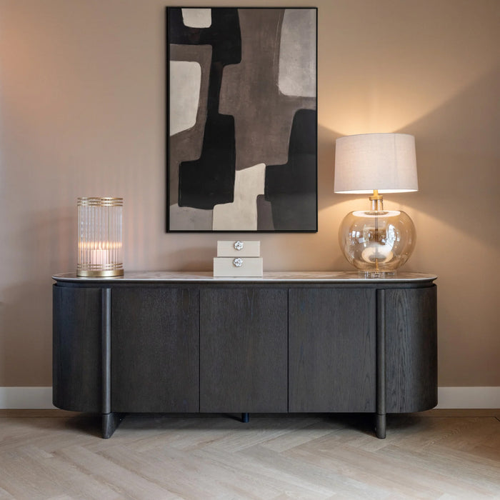 Richmond Dressoir Langford Marmerlook en eiken, 200cm - Bruin