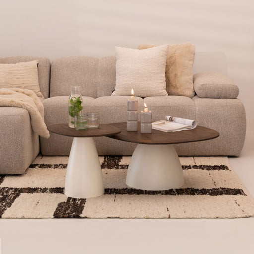 Sohome Organische Salontafel Madin Mangohout, Set van 2 stuks - Bruin - ThatLyfeStyle