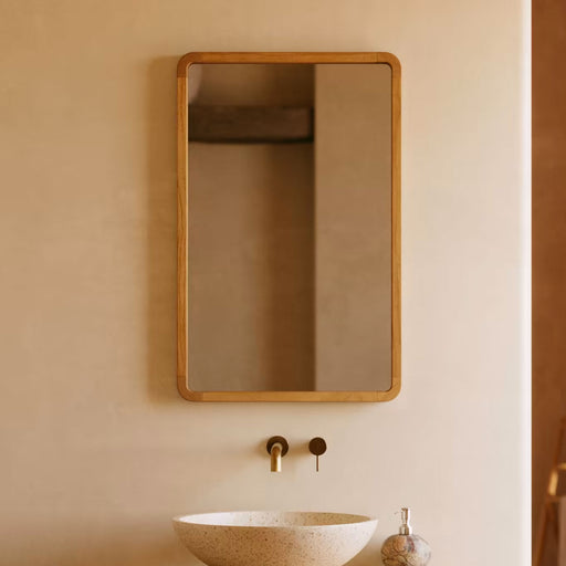 Kave Home Spiegel Shamel Teakhout, 70 x 45cm - Naturel - ThatLyfeStyle