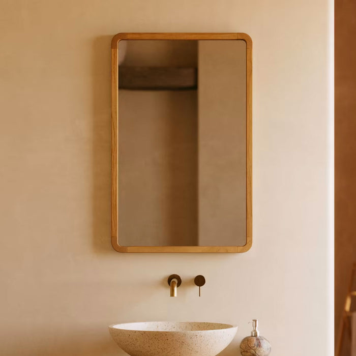 Kave Home Spiegel Shamel Teakhout, 70 x 45cm - Naturel