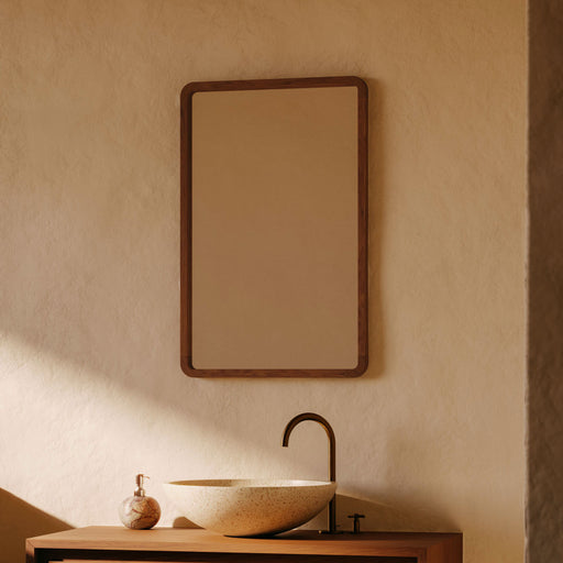 Kave Home Spiegel Shamel Teakhout, 70 x 45cm - Walnoot - ThatLyfeStyle