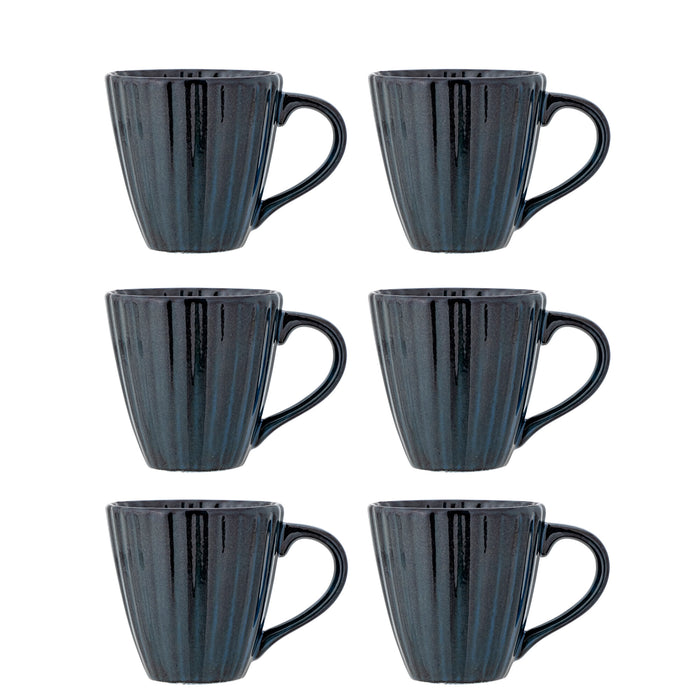 Bloomingville Mok Latina Set van 6 stuks - Blauw