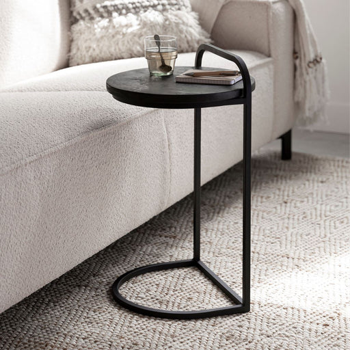 DTP Home Laptoptafel Soho Betonlook, 35cm - Zwart - Rond