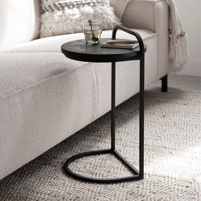 DTP Home Laptoptafel Soho Betonlook, 35cm - Zwart - Rond