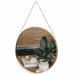 QUVIO Spiegel rond met ketting - Goud - Diameter 25,5 cm