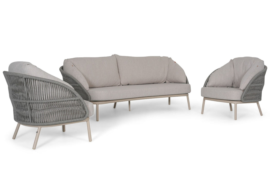Santika Pebble stoel-bank loungeset 3 delig