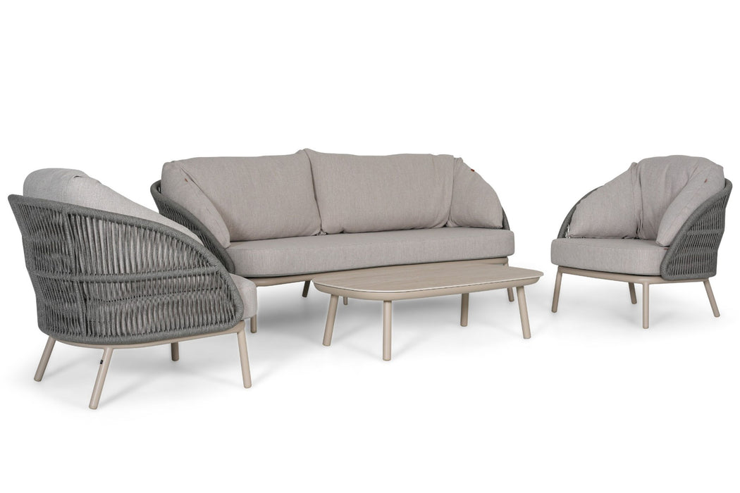Santika Pebble stoel-bank loungeset 4-delig