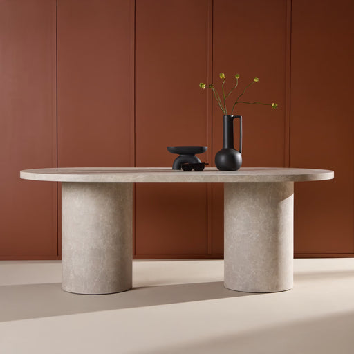 Nohr Ovale Eettafel Shundrika Marmerlook, 200 x 100cm - Grijs - Ovaal