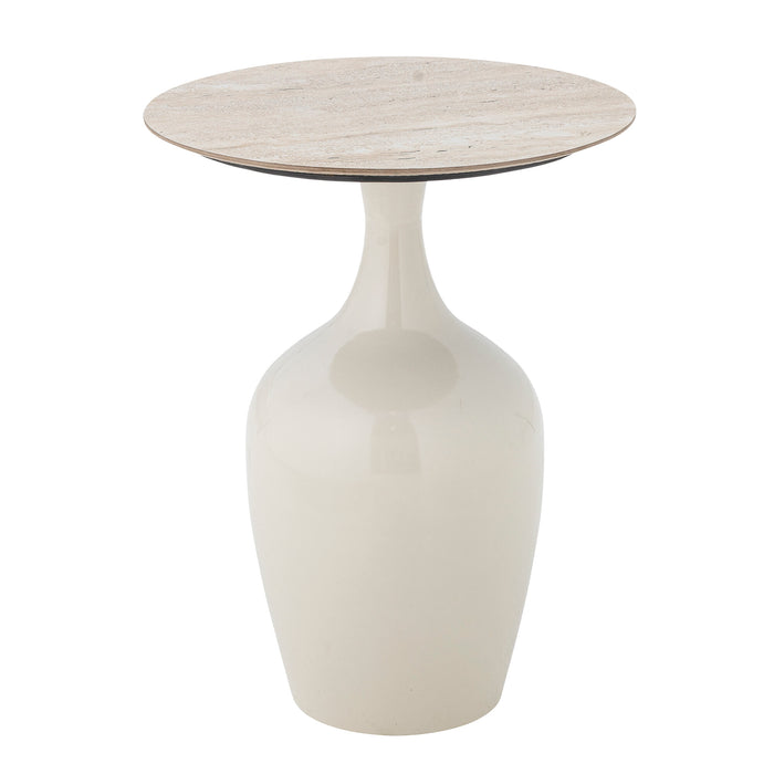 Bloomingville Ronde Bijzettafel Lecco Keramiek, 40cm - Naturel