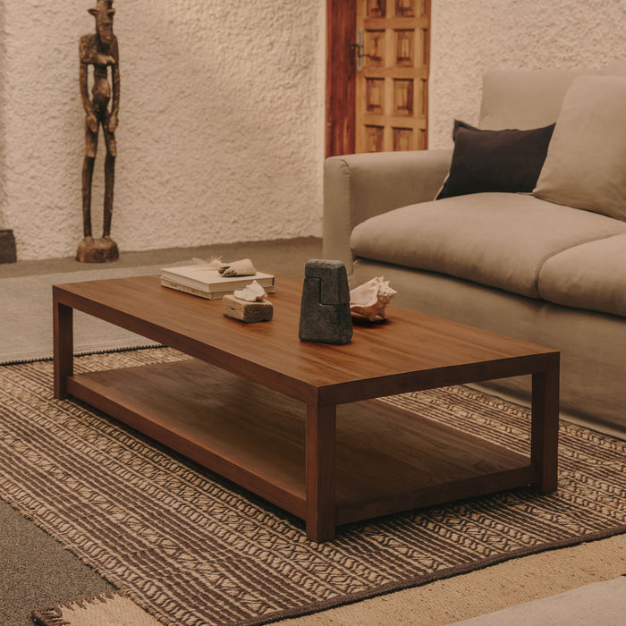 Kave Home Salontafel Sashi Teakhout, 150 x 70cm - Bruin