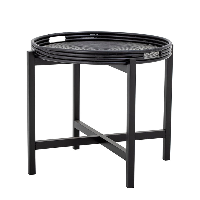 Bloomingville Ronde Bijzettafel Milli Rotan 60cm - Zwart